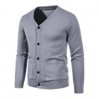 Men's V-Neck Pocket Cardigan Knit Sweater