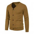 Men's V-Neck Pocket Cardigan Knit Sweater