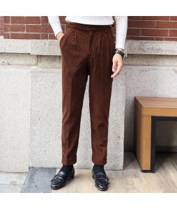 Style Solid Color Casual Trousers For Autumn And Winter