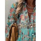 Loose Casual Floral Print Sun Protection Long Sleeve Blouse