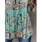 Loose Casual Floral Print Sun Protection Long Sleeve Blouse