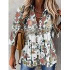 Loose Casual Floral Print Sun Protection Long Sleeve Blouse