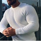 Men's Fashion Solid Color Skinny Basic Crew Neck Pullover Sweater