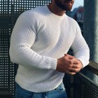 Men's Fashion Solid Color Skinny Basic Crew Neck Pullover Sweater