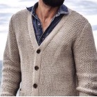 Men's  Jacquard Button Knit Cardigan Sweater