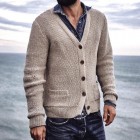 Men's  Jacquard Button Knit Cardigan Sweater