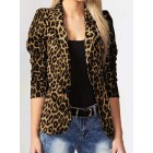 Temperament Commuter Leopard Print Cropped Suit