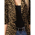 Temperament Commuter Leopard Print Cropped Suit