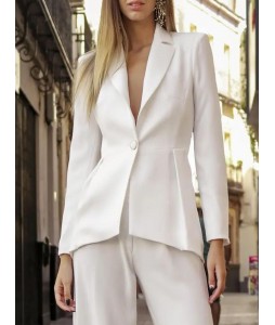 White Color Button Bzer Fashion