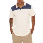 Men's pel Patchwork Contrast Color Casual Sports POLO Shirt