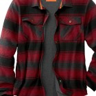 Checked pel Plus Velvet Padded Shirt Jacket