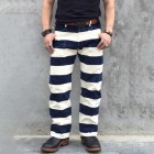 Prison pants motorcycle bck and white striped pants