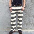 Prison pants motorcycle bck and white striped pants