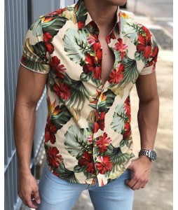 Fashion pel short sleeve printed shirt