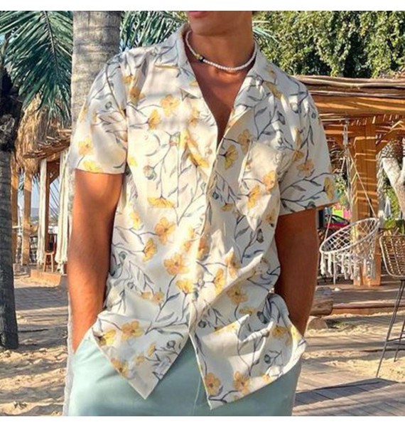 Men's Summer Seaside Beach Breathable Short Sleeve Shirt