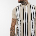 Casual Men's Short Sleeve Stripe Polo Shirt