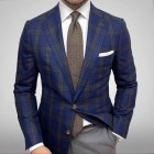 Check Texture Casual Senior Suit Jacket