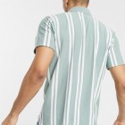 Mens fashion casual stripe color polo shirt