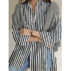 Casual Loose Striped Print Long Sleeve Blouse