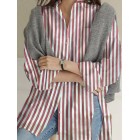 Casual Loose Striped Print Long Sleeve Blouse