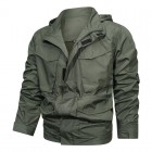 Men's Drawstring Zip Waterproof Tactical Hooded Jacket