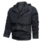 Men's Drawstring Zip Waterproof Tactical Hooded Jacket