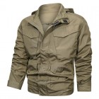 Men's Drawstring Zip Waterproof Tactical Hooded Jacket