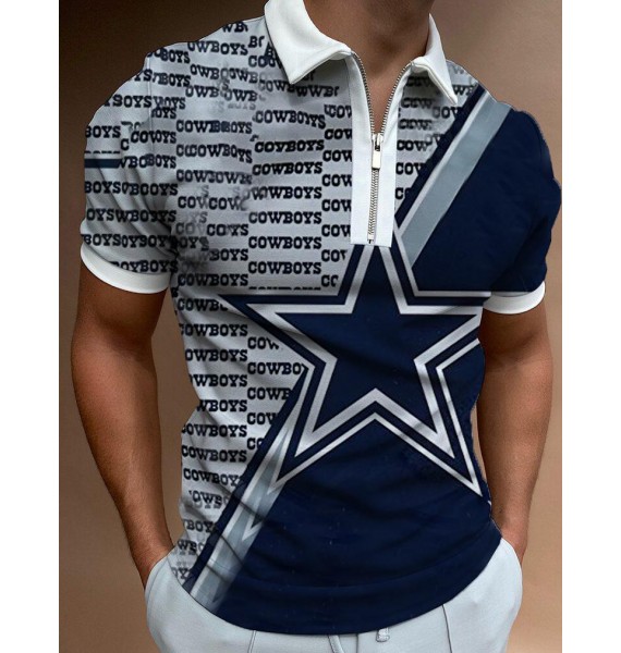 Men's Printed Machine Washable Short Sleeve Polo 
 Shirt