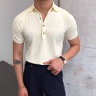 Gentleman Summer Casual Pin Knitted Polo Shirt