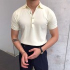 Gentleman Summer Casual Pin Knitted Polo Shirt