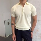 Gentleman Summer Casual Pin Knitted Polo Shirt