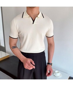 Mens knitted polo shirt