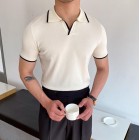 Mens knitted polo shirt