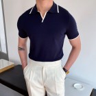 Mens knitted polo shirt