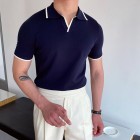 Mens knitted polo shirt