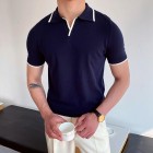 Mens knitted polo shirt