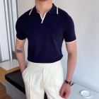 Mens knitted polo shirt