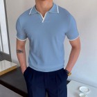 Mens knitted polo shirt