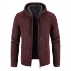 Men's Outdoor Leisure Thickening And Fleece Loose Hooded Knit Cardigan