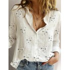 Fall Print Loose Long Sleeve Blouse