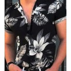 Casual mens Hawaiian print short sleeved shirt