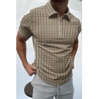 Houndstooth texture polo shirt