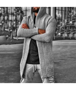 Men's Hooded Turtleneck Cardigan