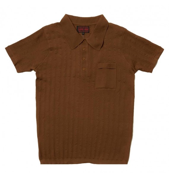 RUSTY Jacquard Knitted Polo Shirt