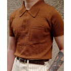 RUSTY Jacquard Knitted Polo Shirt