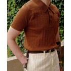 RUSTY Jacquard Knitted Polo Shirt