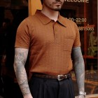 RUSTY Jacquard Knitted Polo Shirt