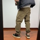 Men Button Casual Loose Pocket Pants