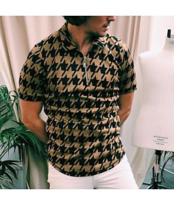 Houndstooth Slim Fit Polo Shirt