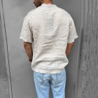 Men's Linen Solid Color Comfortable Casual Shirt Pullover